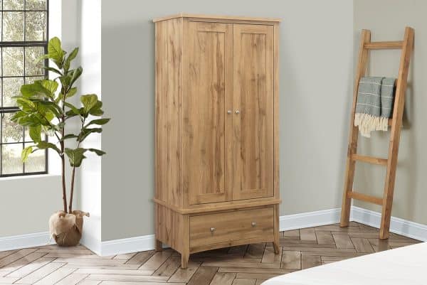 Hampstead 2 Door 1 Drawer Wardrobe - Oak | Buy Online | Beds.ie