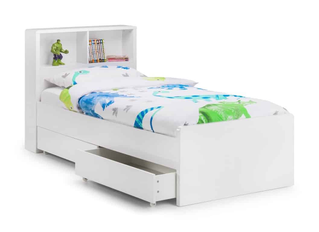 New York 3ft Bookcase Bed - White - Image 4