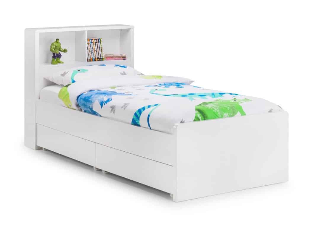 New York 3ft Bookcase Bed - White - Image 5