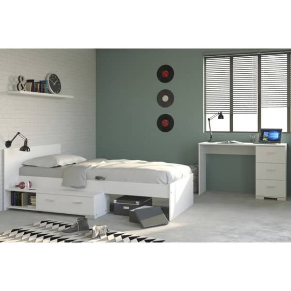 Parisot Galaxy Bedframe with Drawers - White - Image 3