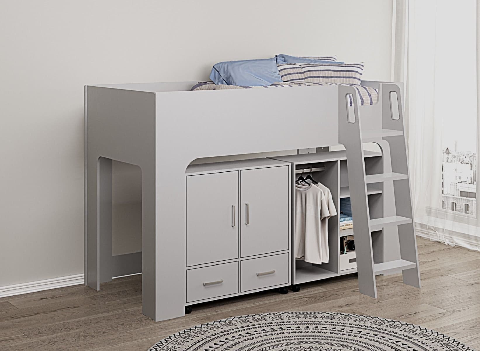 Flintshire Eden Mid Sleeper - Grey - Image 2