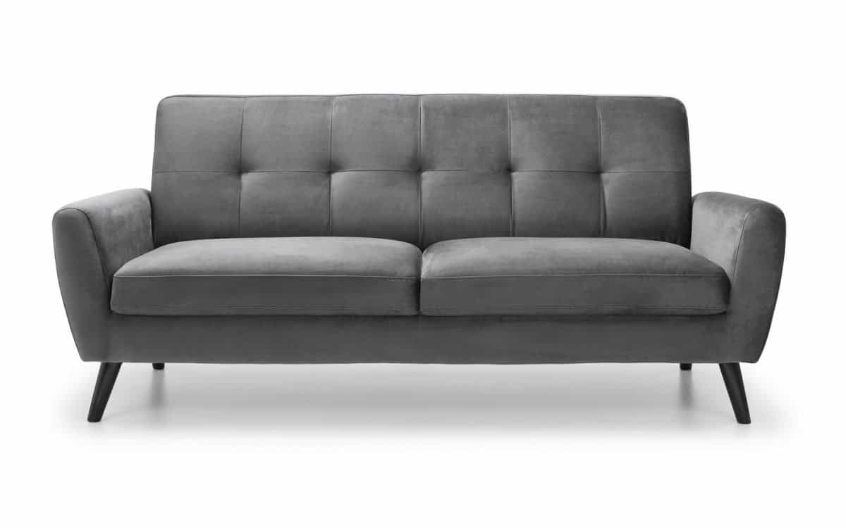 Reagan 2 Seater Sofa - Dark Grey Velvet | Buy Online | Beds.ie