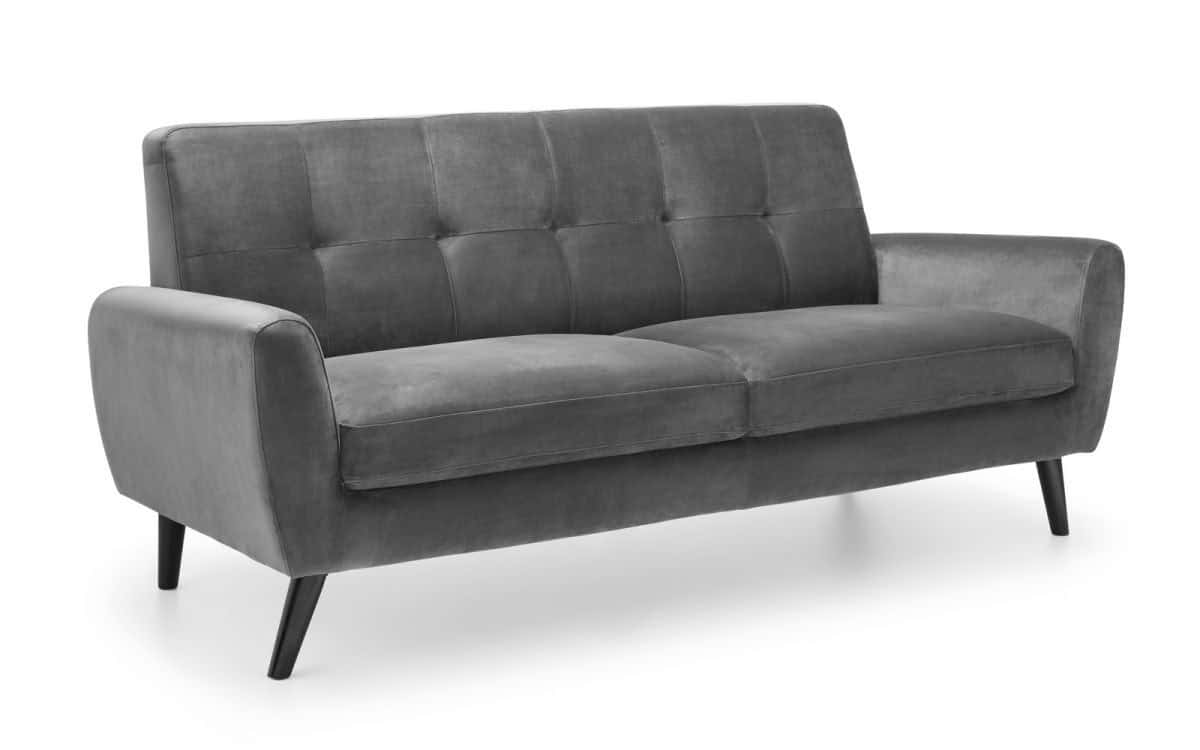 Reagan 2 Seater Sofa - Dark Grey Velvet - Image 2