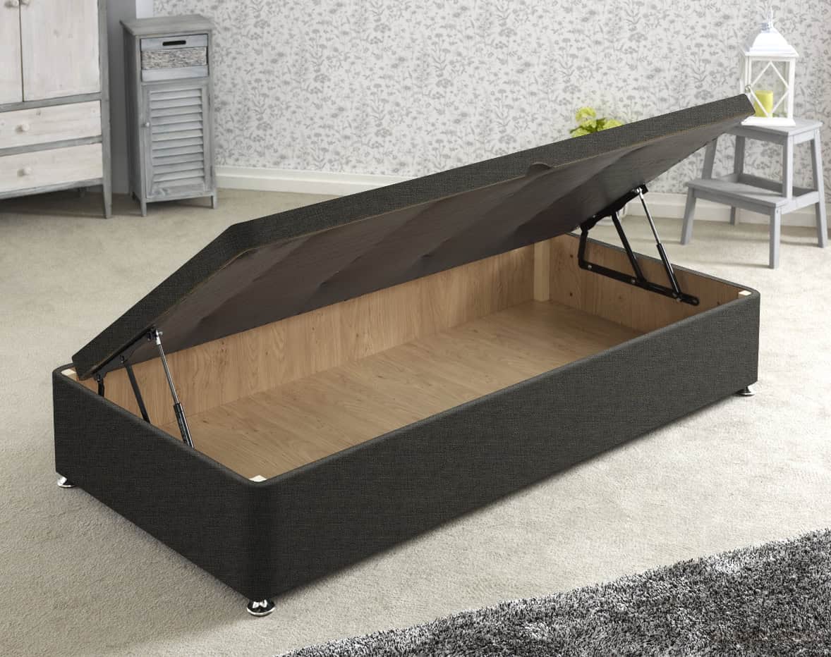 Apollo 3ft Azzure Dark Grey Side Ottoman Base | Buy Online | Beds.ie