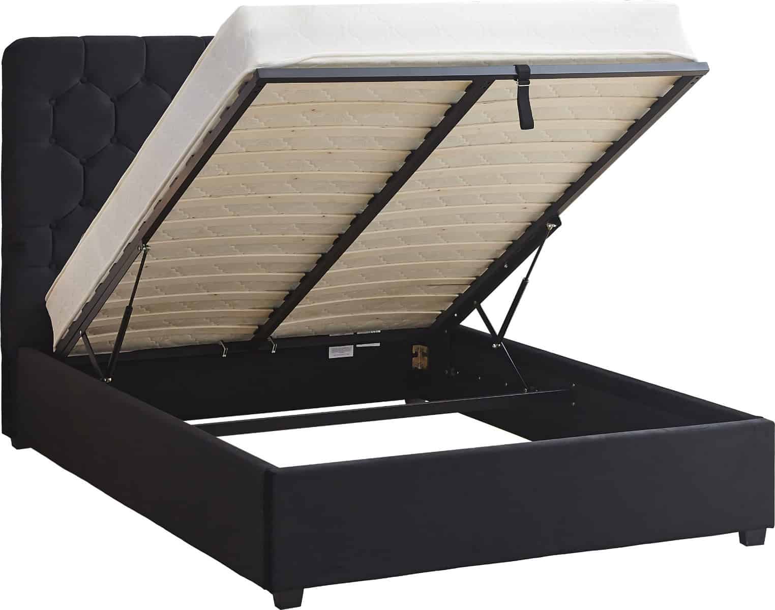 Madison 5ft Ottoman Bedframe - Black Velvet | Buy Online | Beds.ie