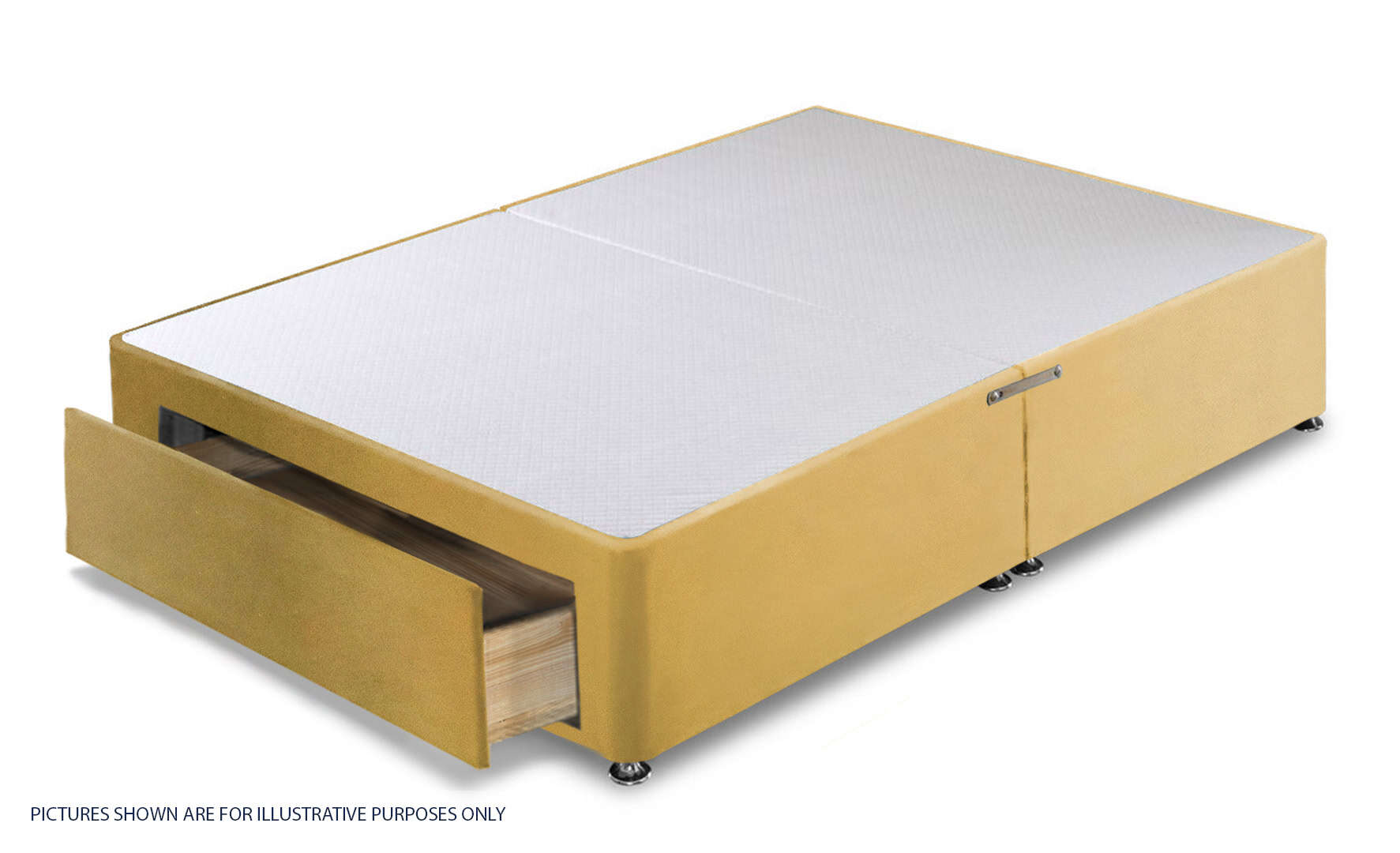 Apollo 4ft Velvet Beige Jumbo Drawer Divan Base | Buy Online | Beds.ie