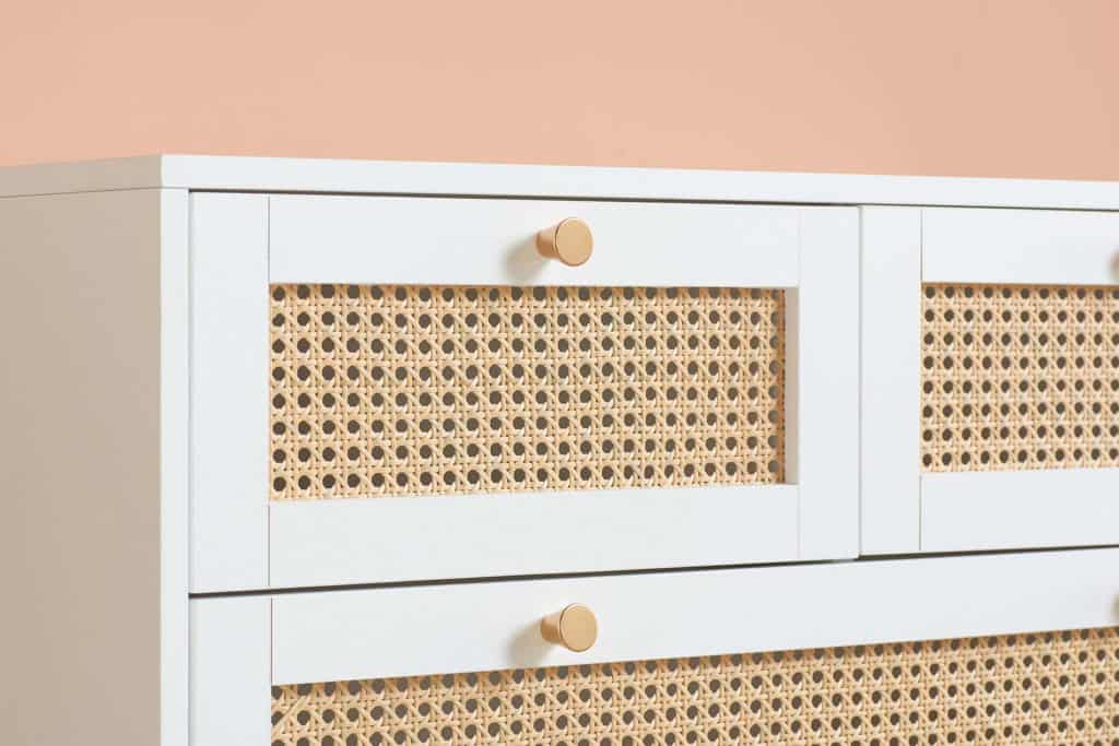 Croxley 7 Drawer Rattan Chest - White - Image 2