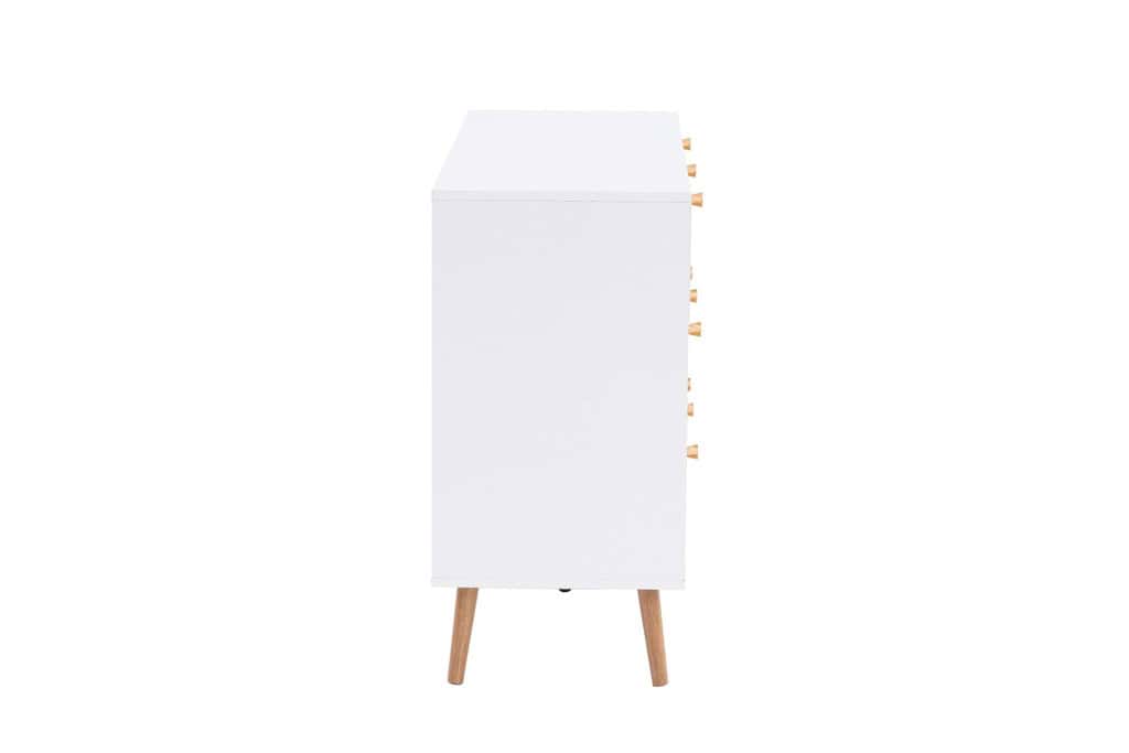Croxley 7 Drawer Rattan Chest - White - Image 9