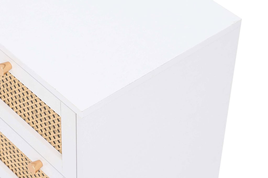 Croxley 7 Drawer Rattan Chest - White - Image 12