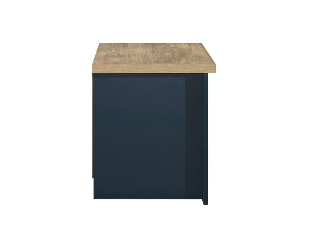 Highgate 2 Drawer Bedside - Navy & Oak - Image 5