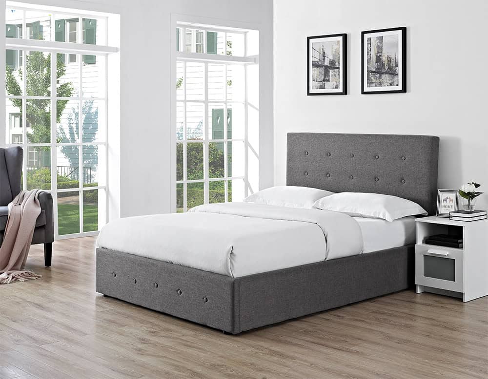 Chanel 4ft6 Ottoman Bedframe - Grey - Image 2