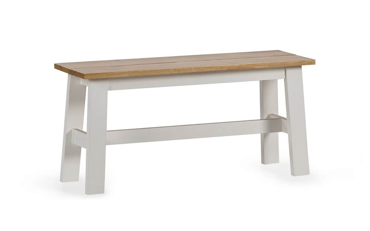 Linfield Dining Bench - White & Natural | Buy Online | Beds.ie