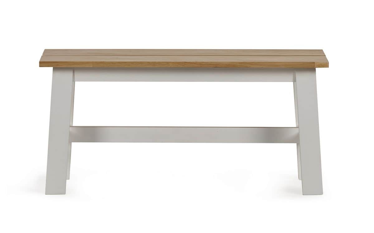 Linfield Dining Bench - White & Natural - Image 2