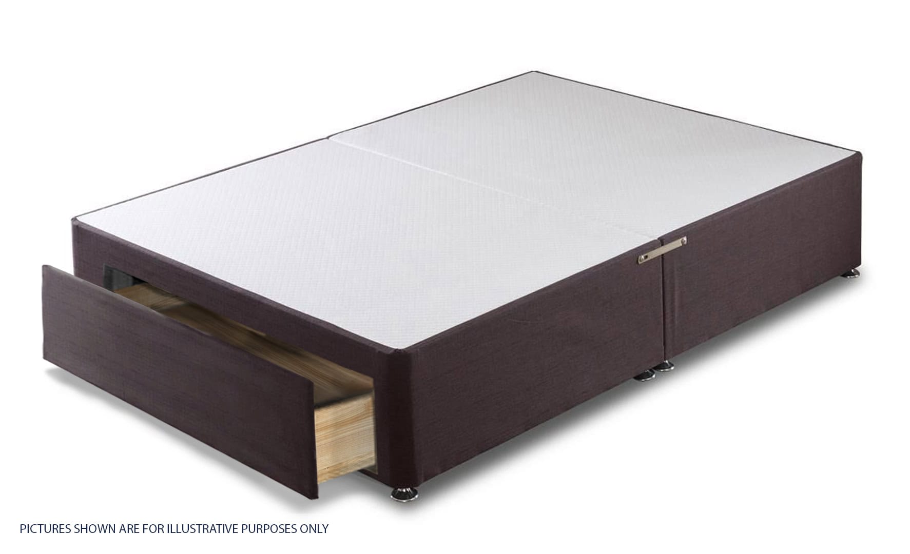 Apollo 4ft Azzure Brown Jumbo Drawer Divan Base | Buy Online | Beds.ie