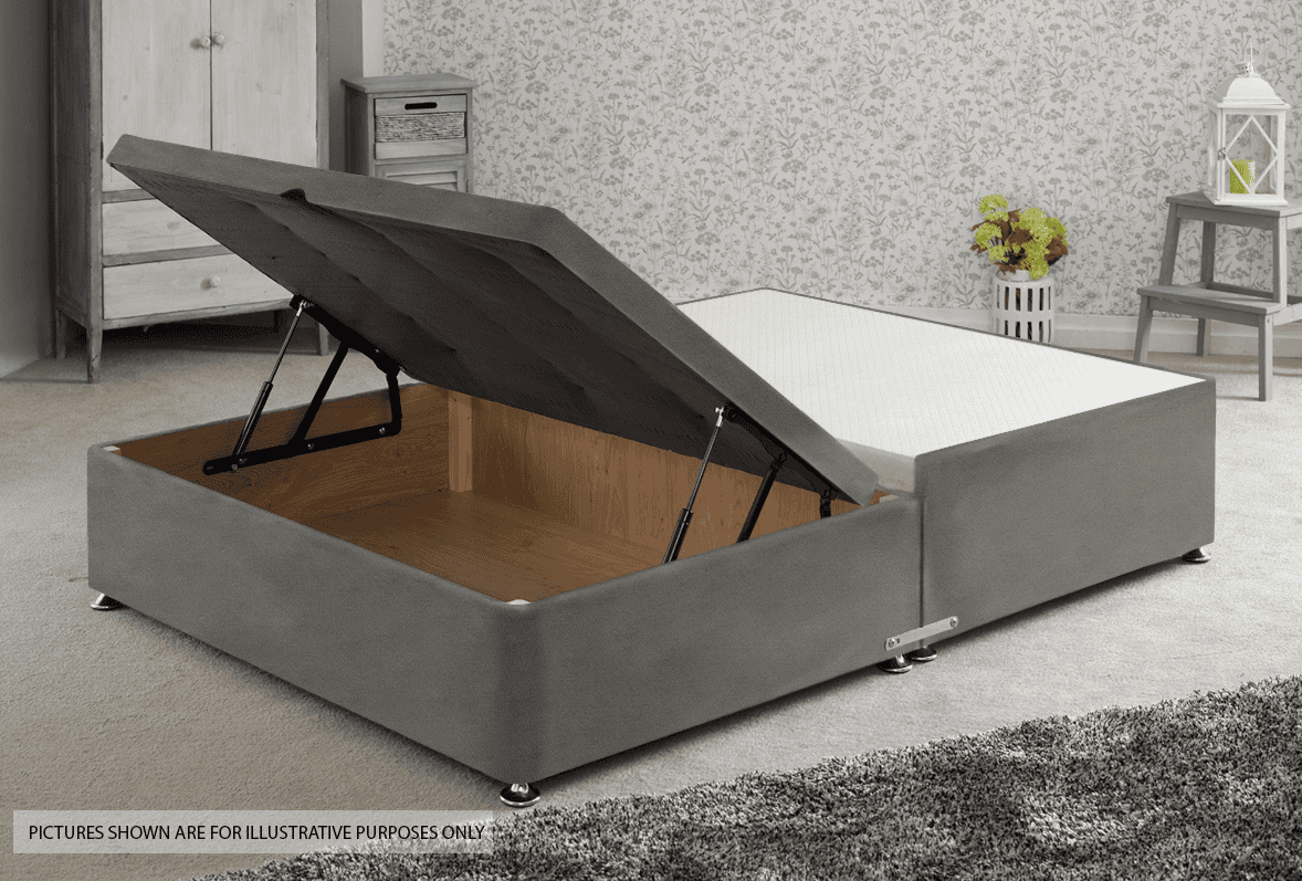 Apollo 4ft6 Velvet Light Grey Jumbo Ottoman Base | Buy Online | Beds.ie