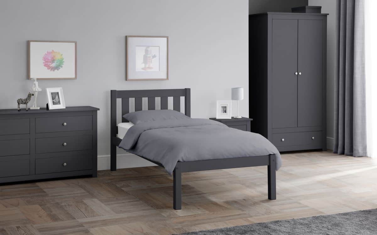 4ft6 Deluna Bedframe - Anthracite | Buy Online | Beds.ie