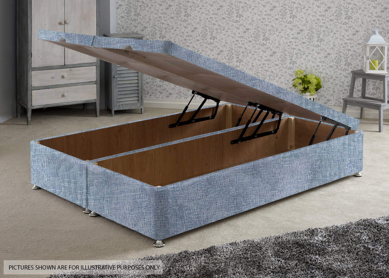 Apollo 4ft Azzure Light Blue Front Opening Ottoman Base | Buy Online | Beds.ie