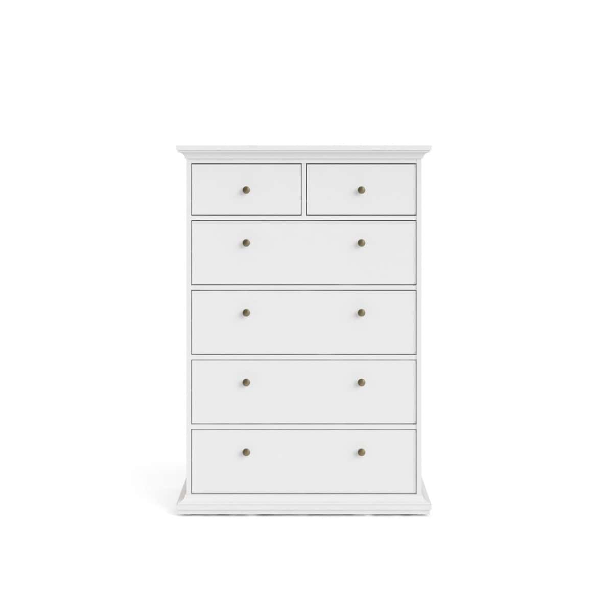 Paris 6 Drawer Chest - White | Buy Online | Beds.ie