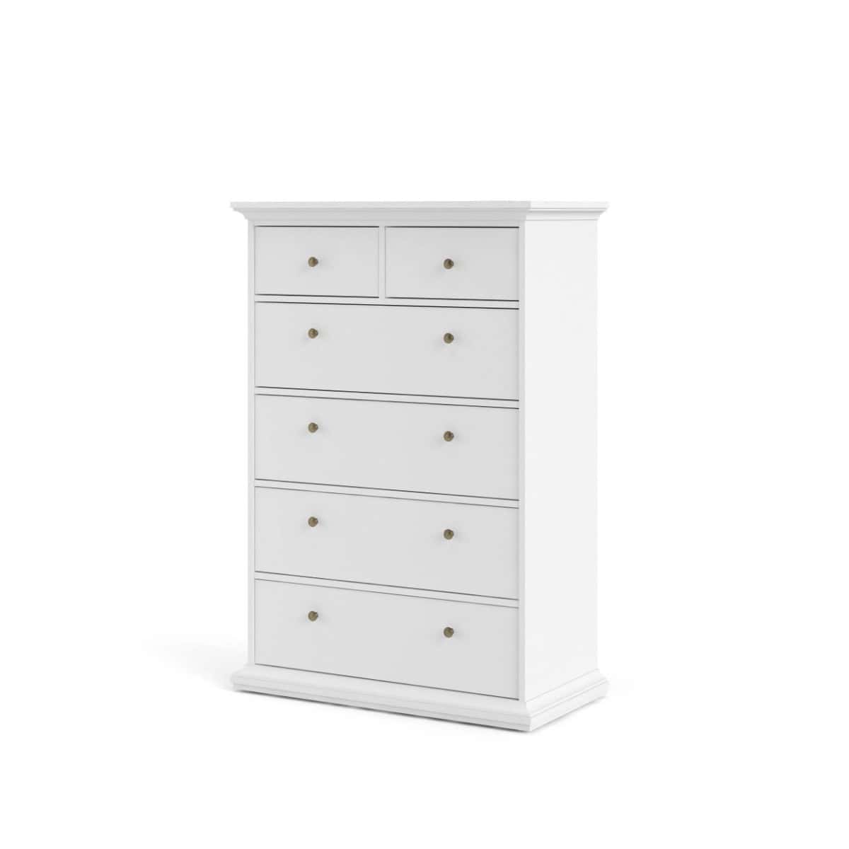 Paris 6 Drawer Chest - White - Image 2