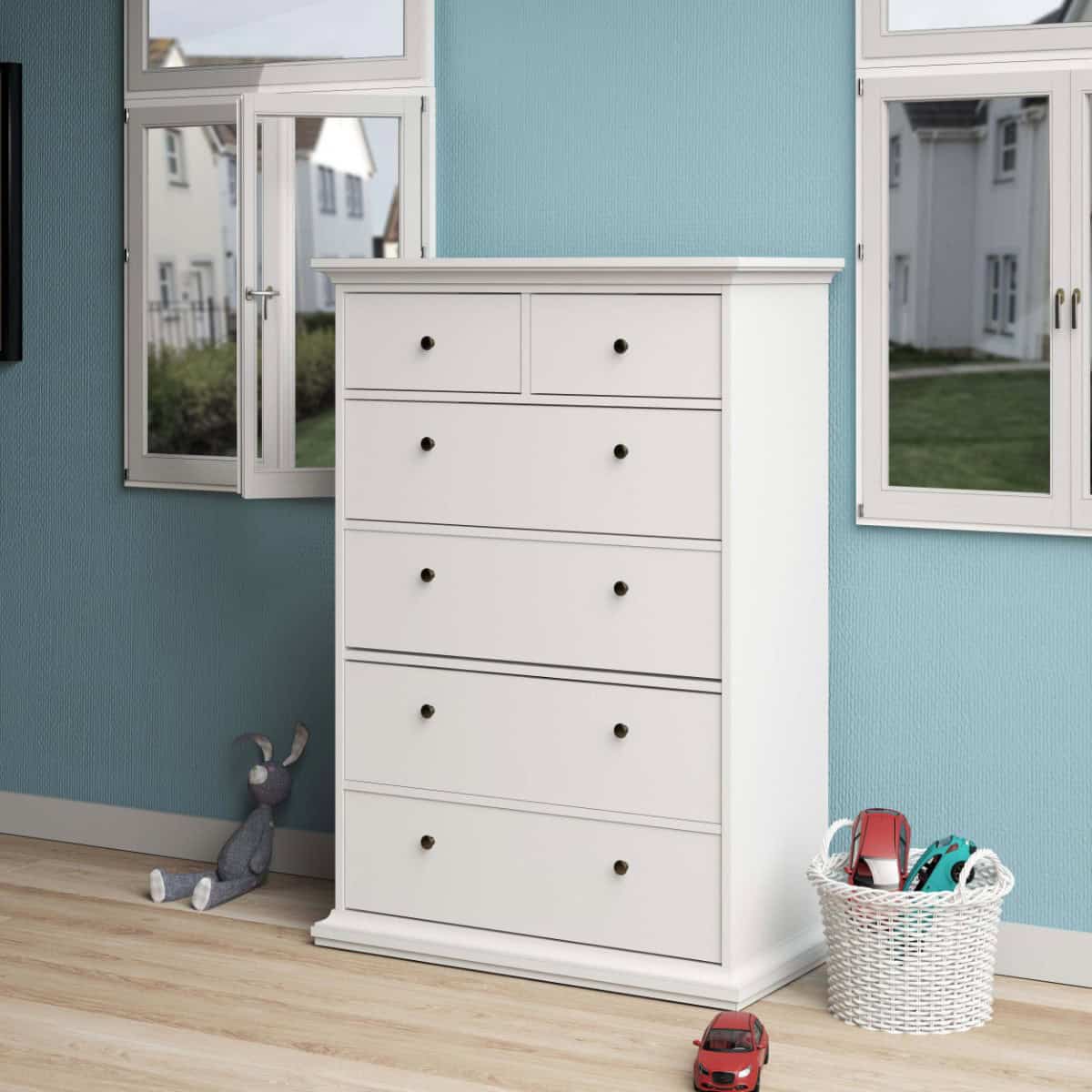 Paris 6 Drawer Chest - White - Image 3