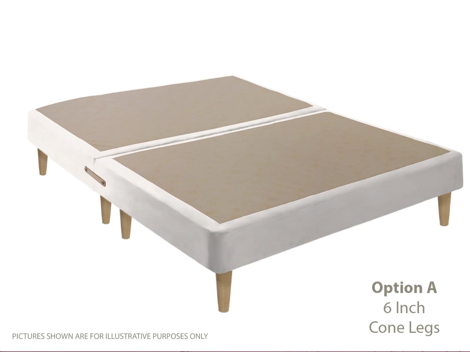 Apollo 4ft6 Glitz Ice White Shallow Divan Base on Legs | Buy Online | Beds.ie