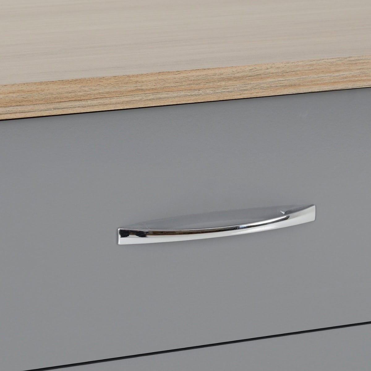 Nevada 3 Drawer Chest - Grey Gloss & Oak - Image 4