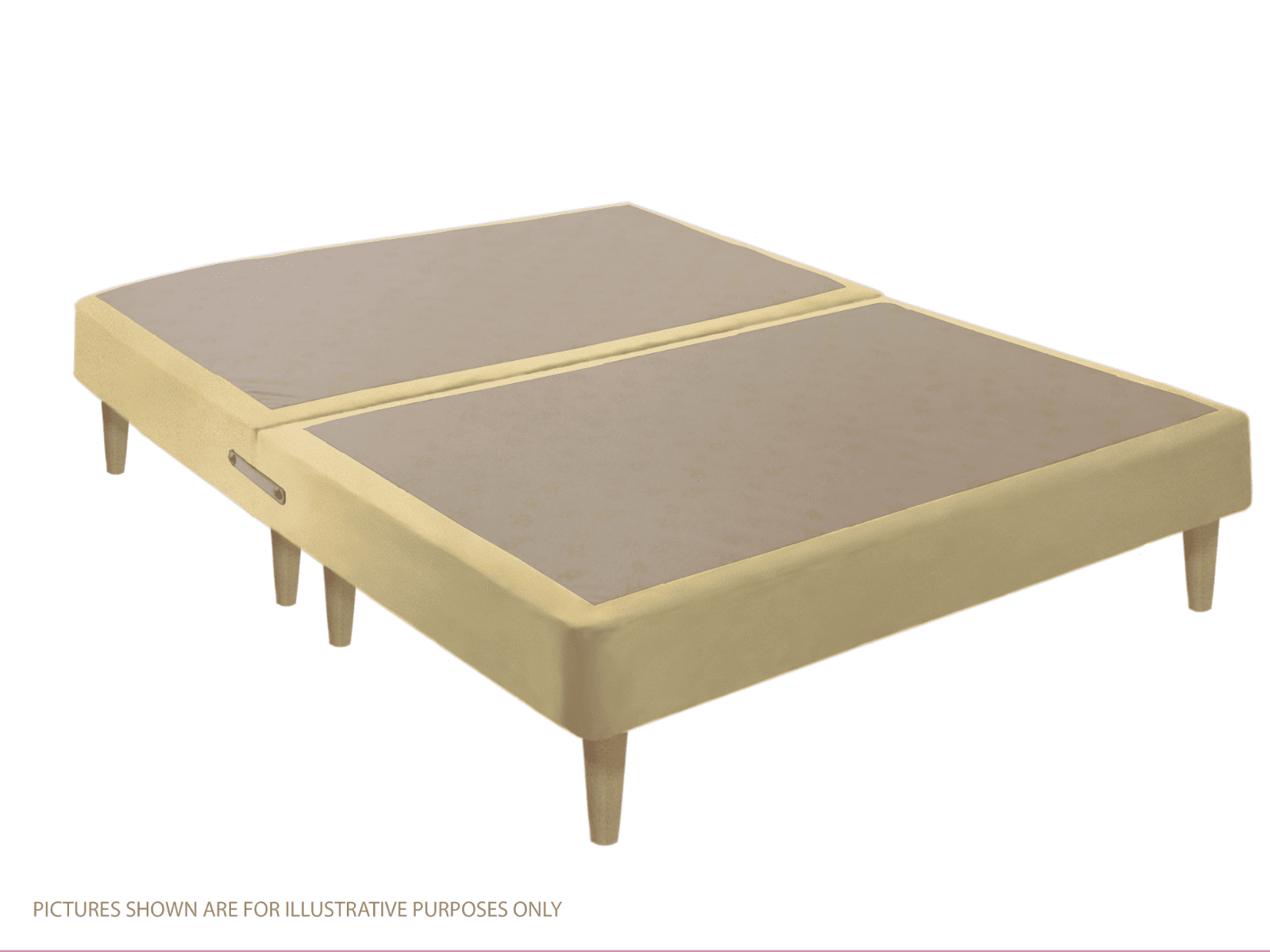 Apollo 4ft Velvet Cream Shallow Divan Base on Legs | Buy Online | Beds.ie