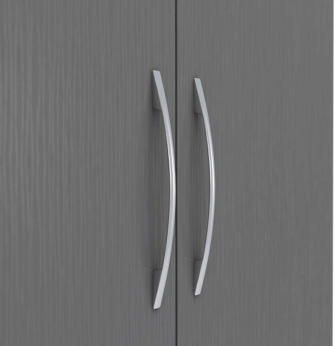 Nevada 2 Door 1 Drawer Wardrobe - Grey 3D Effect - Image 3