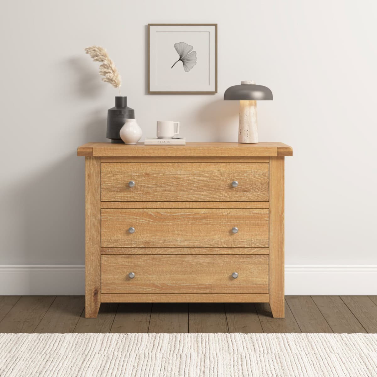 Windsor 3 Drawer Chest - Natural Oak | Buy Online | Beds.ie