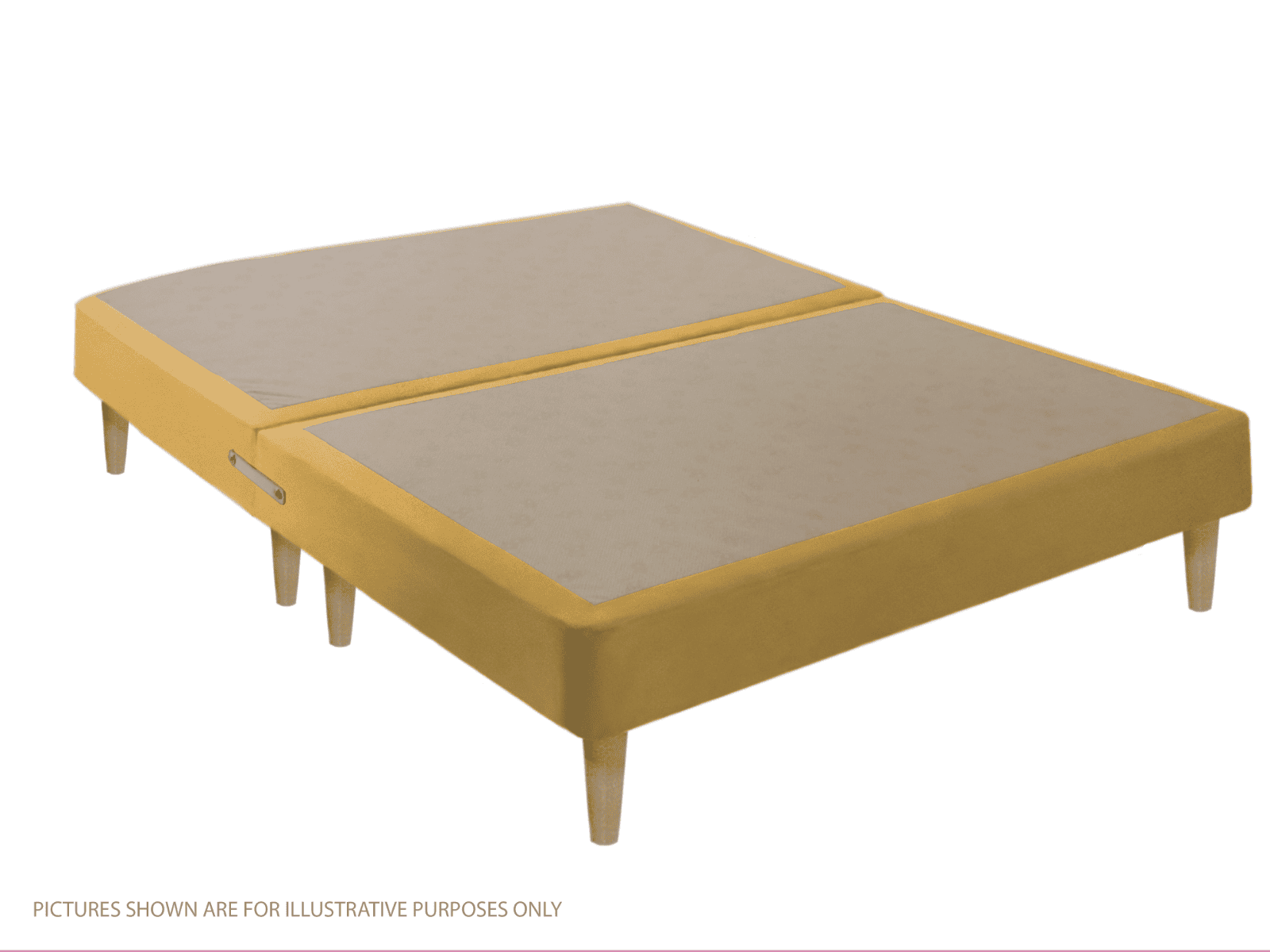 Apollo 5ft Velvet Beige Shallow Divan Base on Legs | Buy Online | Beds.ie