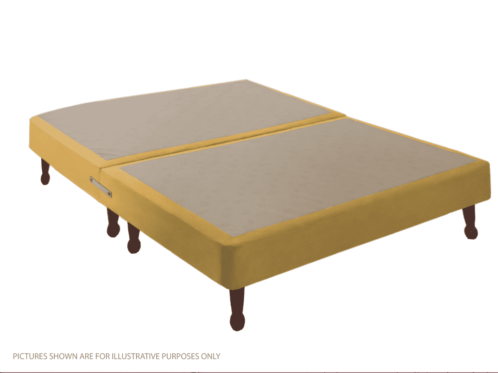 Apollo 5ft Velvet Beige Shallow Divan Base on Legs - Image 2