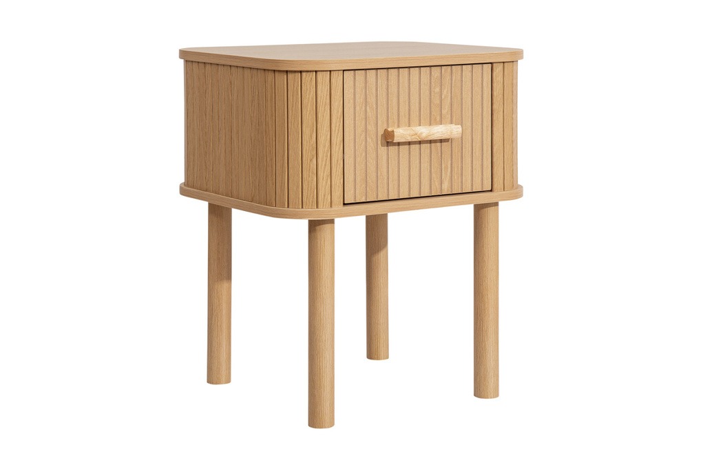 Axel 1 Drawer Fluted Bedside - Oak | Buy Online | Beds.ie