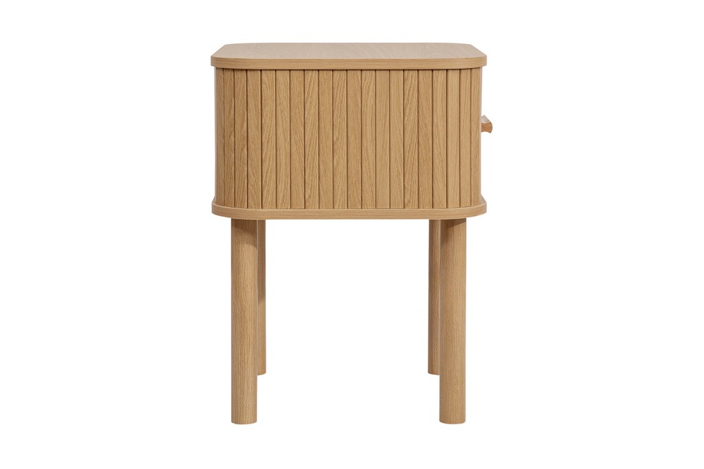 Axel 1 Drawer Fluted Bedside - Oak - Image 5