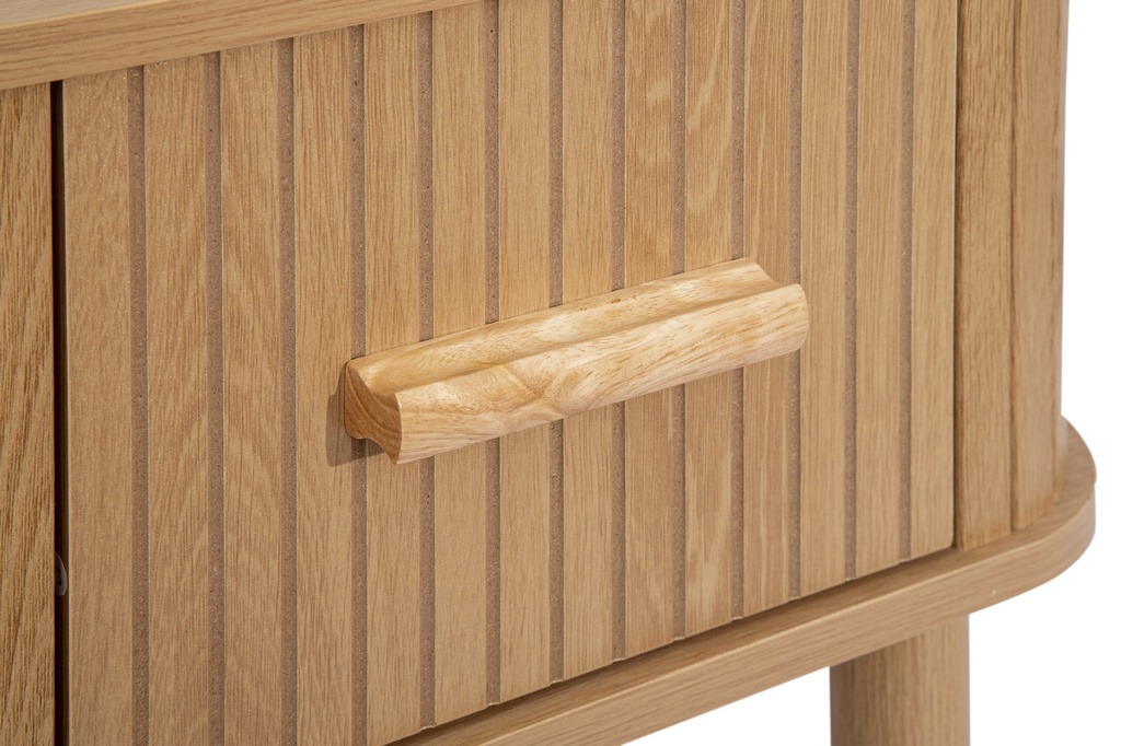Axel 1 Drawer Fluted Bedside - Oak - Image 6