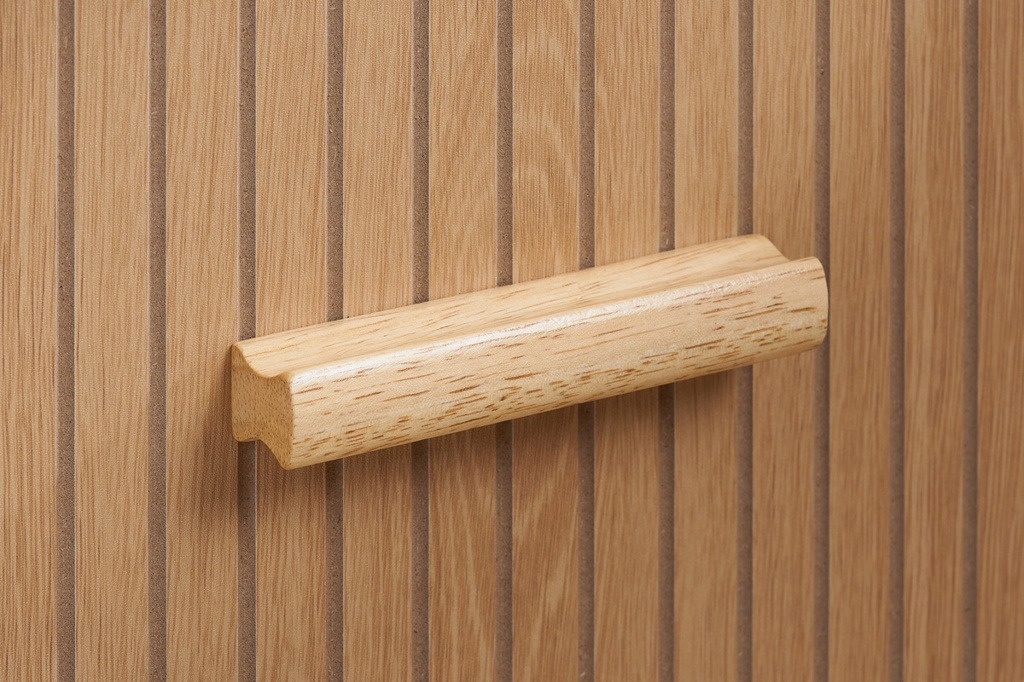 Axel 1 Drawer Fluted Bedside - Oak - Image 10