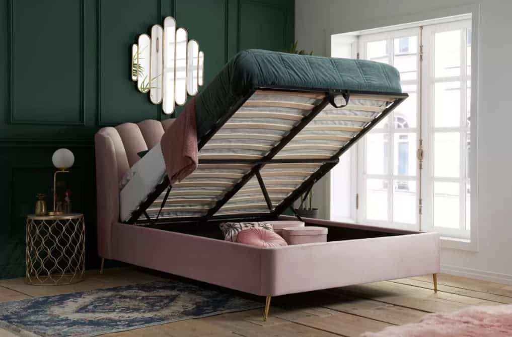 5ft Lottie Ottoman Bedframe - Pink | Buy Online | Beds.ie