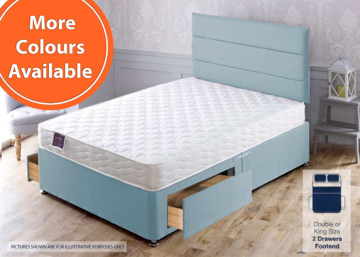 Apollo 4ft6 Cronus 2 Drawer Bed | Buy Online | Beds.ie