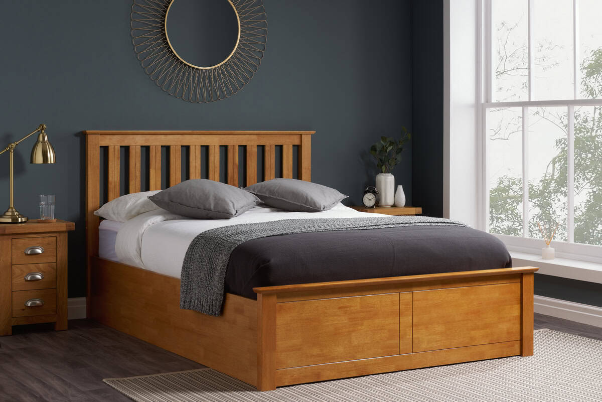 4ft6 Phoenix Ottoman - Oak - Image 2