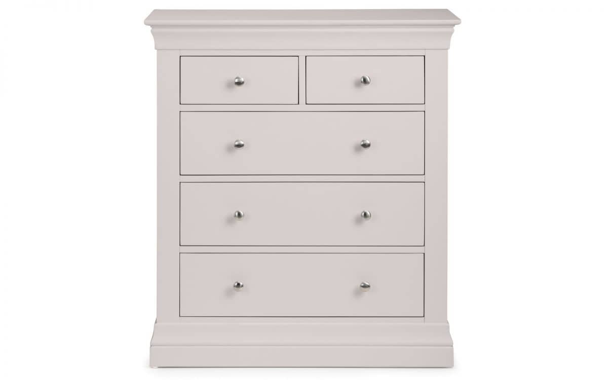 Rochelle 3+2 Drawer Chest - Light Grey - Image 2
