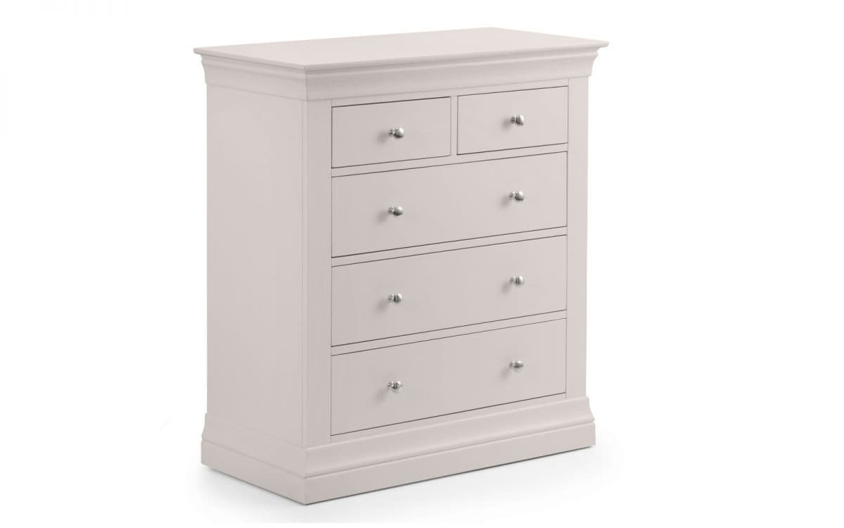 Rochelle 3+2 Drawer Chest - Light Grey - Image 3