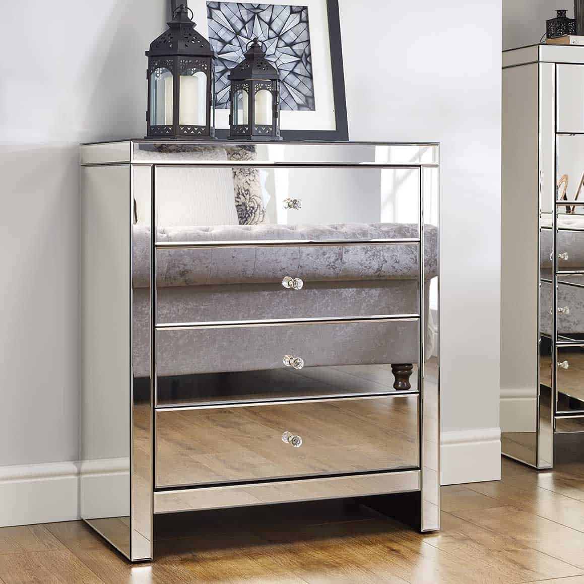 Seville Mirrored 4 Drawer Chest | Buy Online | Beds.ie