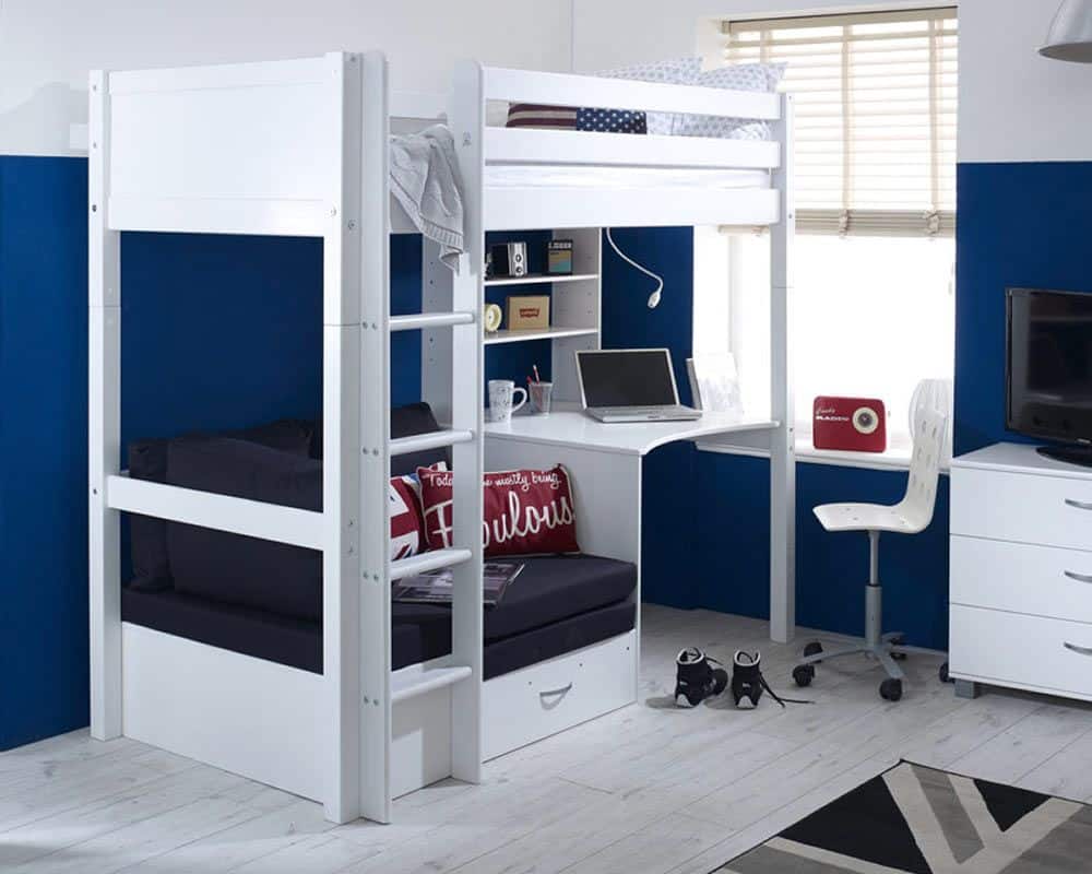 Thuka Nordic Highsleeper 3 - White with Black Cushion | Buy Online | Beds.ie