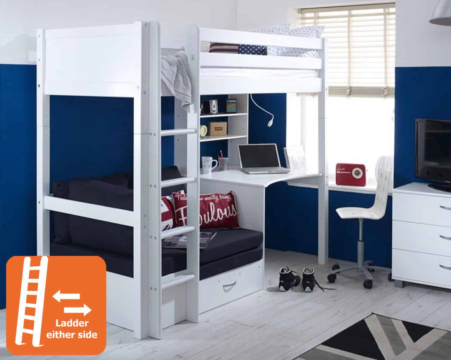 Thuka Nordic Highsleeper 3 - White with Black Cushion - Image 9
