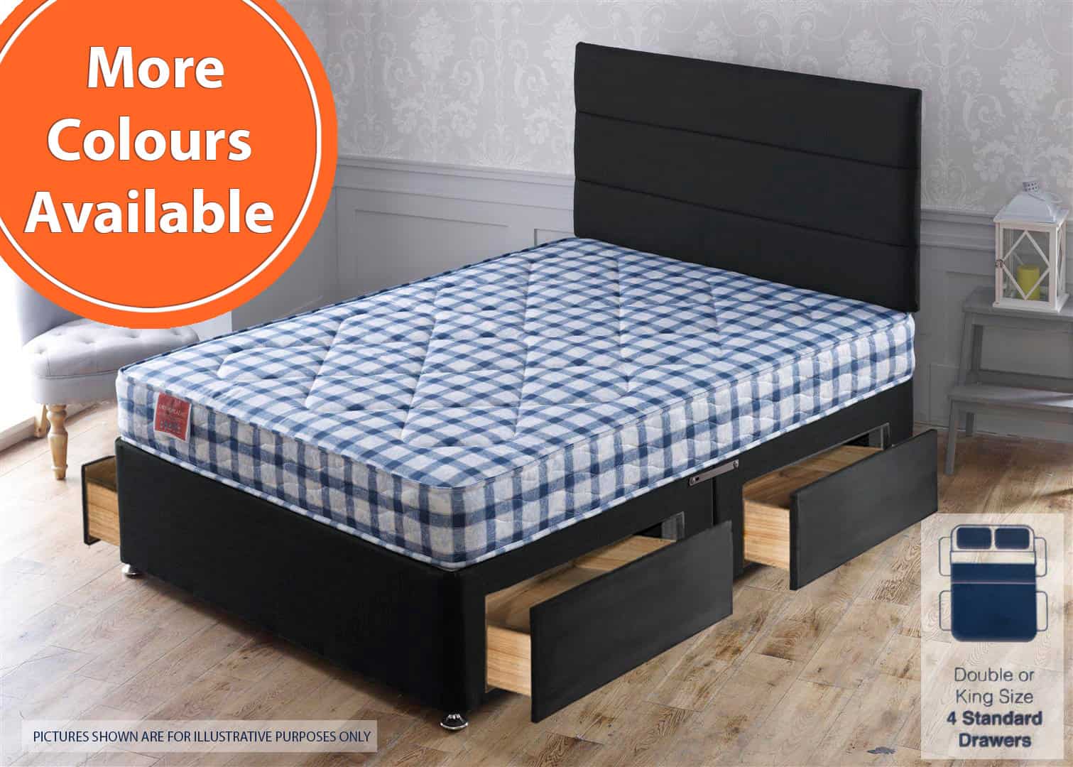 Apollo 5ft Acetate 4 Drawer Bed | Buy Online | Beds.ie