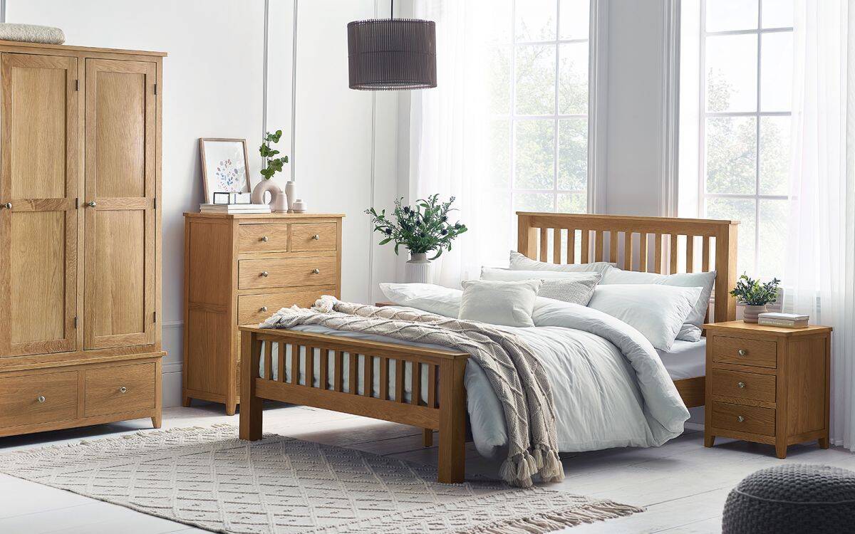 Malcolm 5ft High Footend Bedframe - Oak | Buy Online | Beds.ie