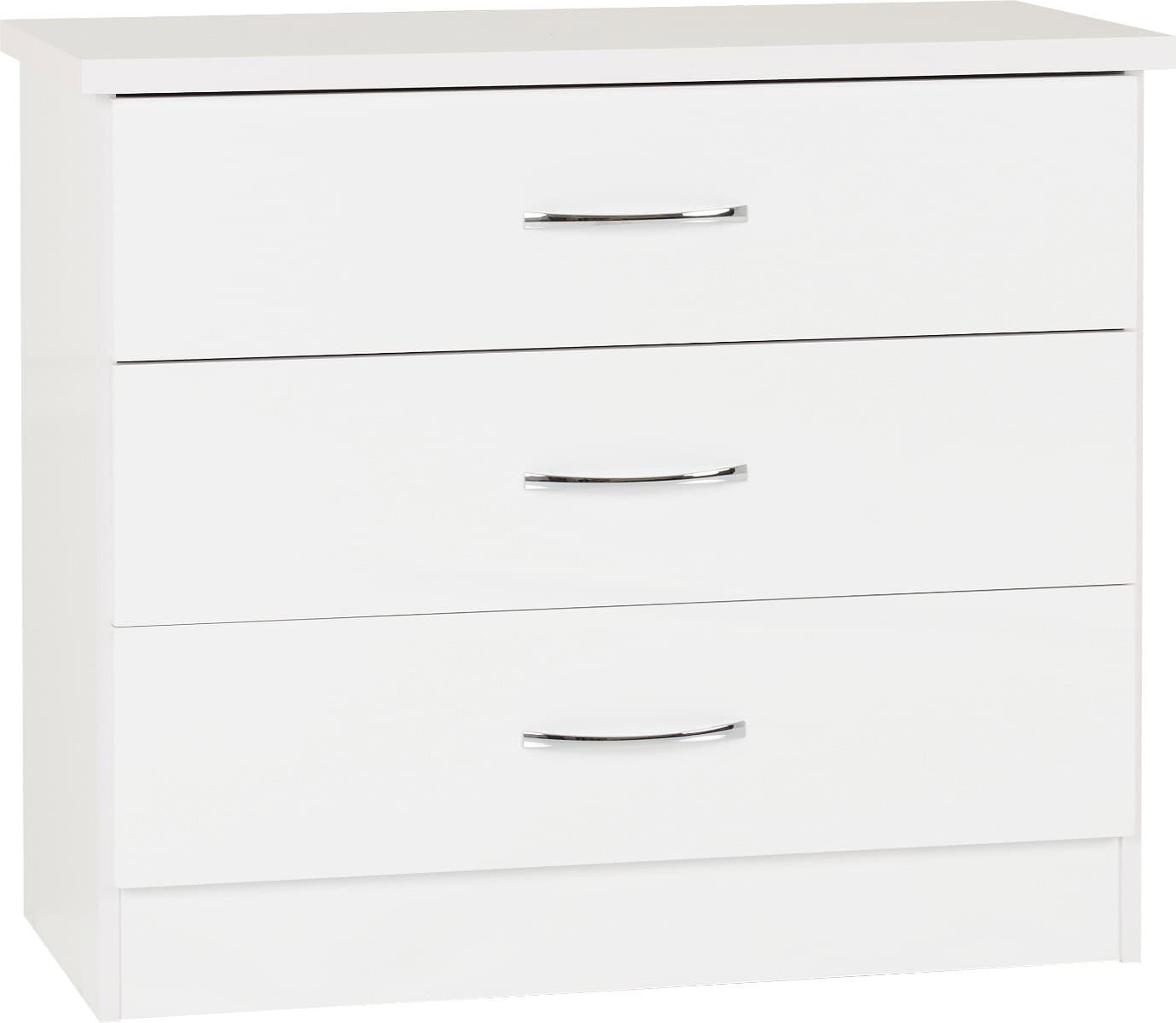 Nevada 3 Drawer Chest - White Gloss | Buy Online | Beds.ie