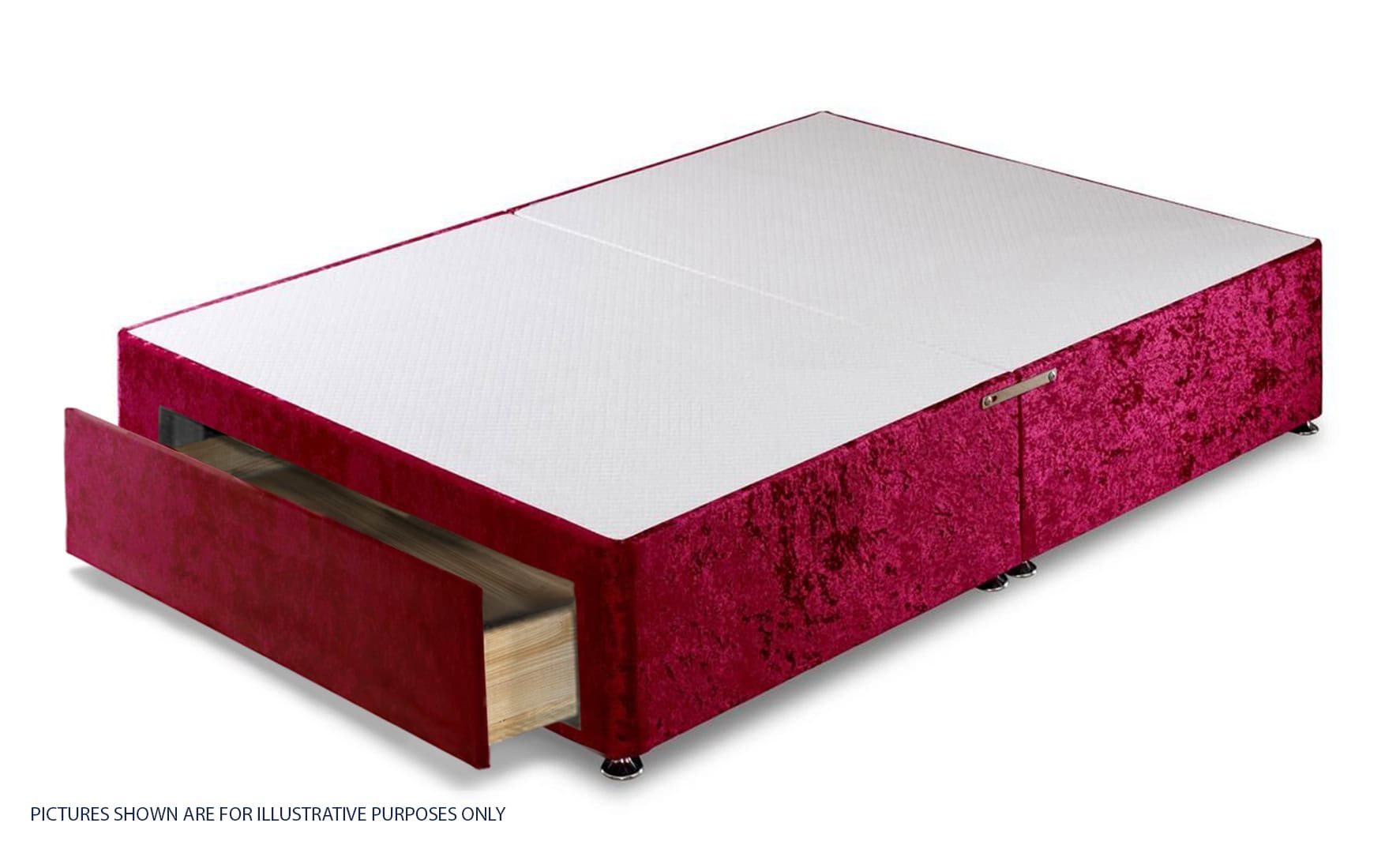 Apollo 4ft Glitz Red Jumbo Drawer Divan Base | Buy Online | Beds.ie