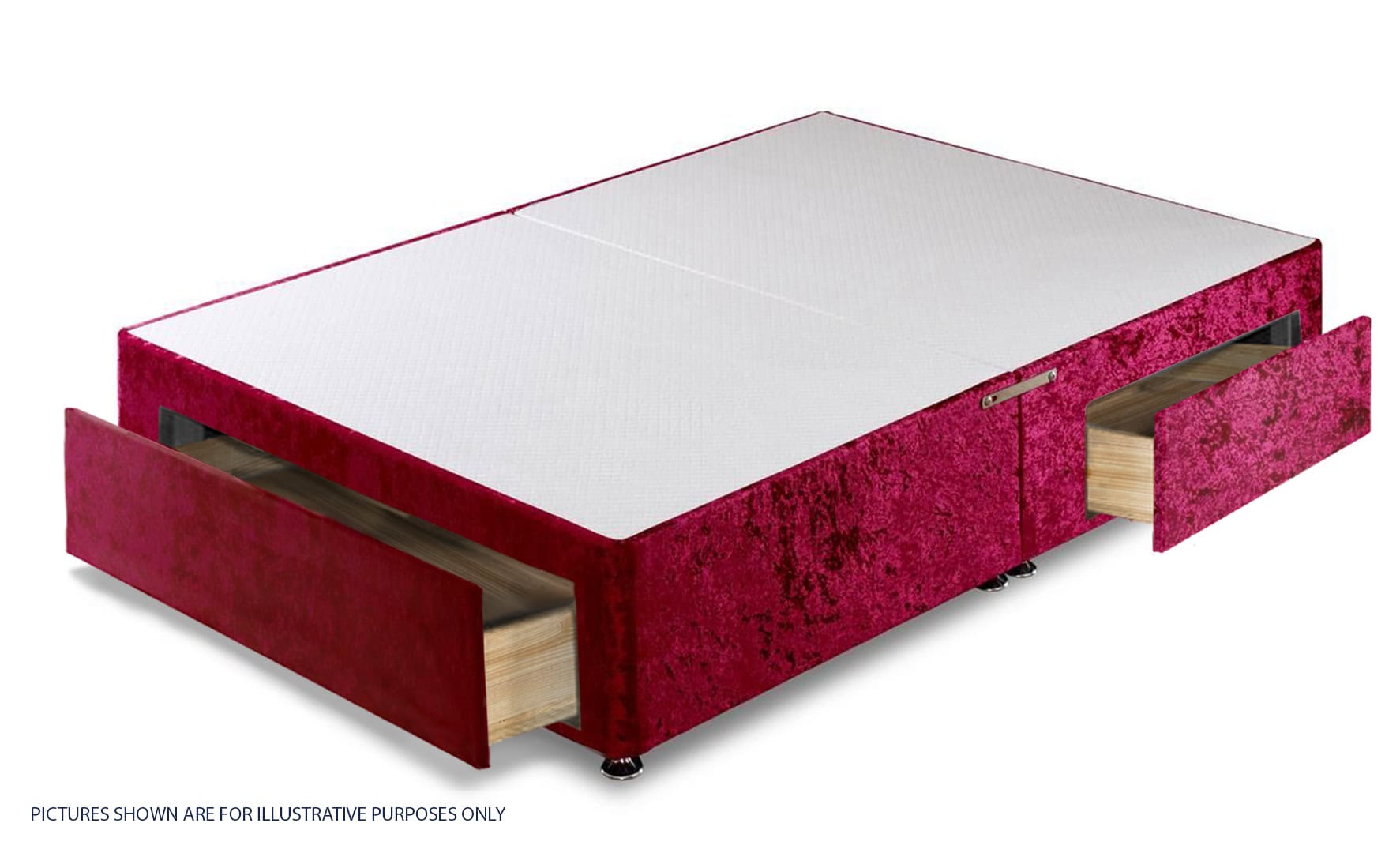 Apollo 4ft Glitz Red Jumbo Drawer Divan Base - Image 2