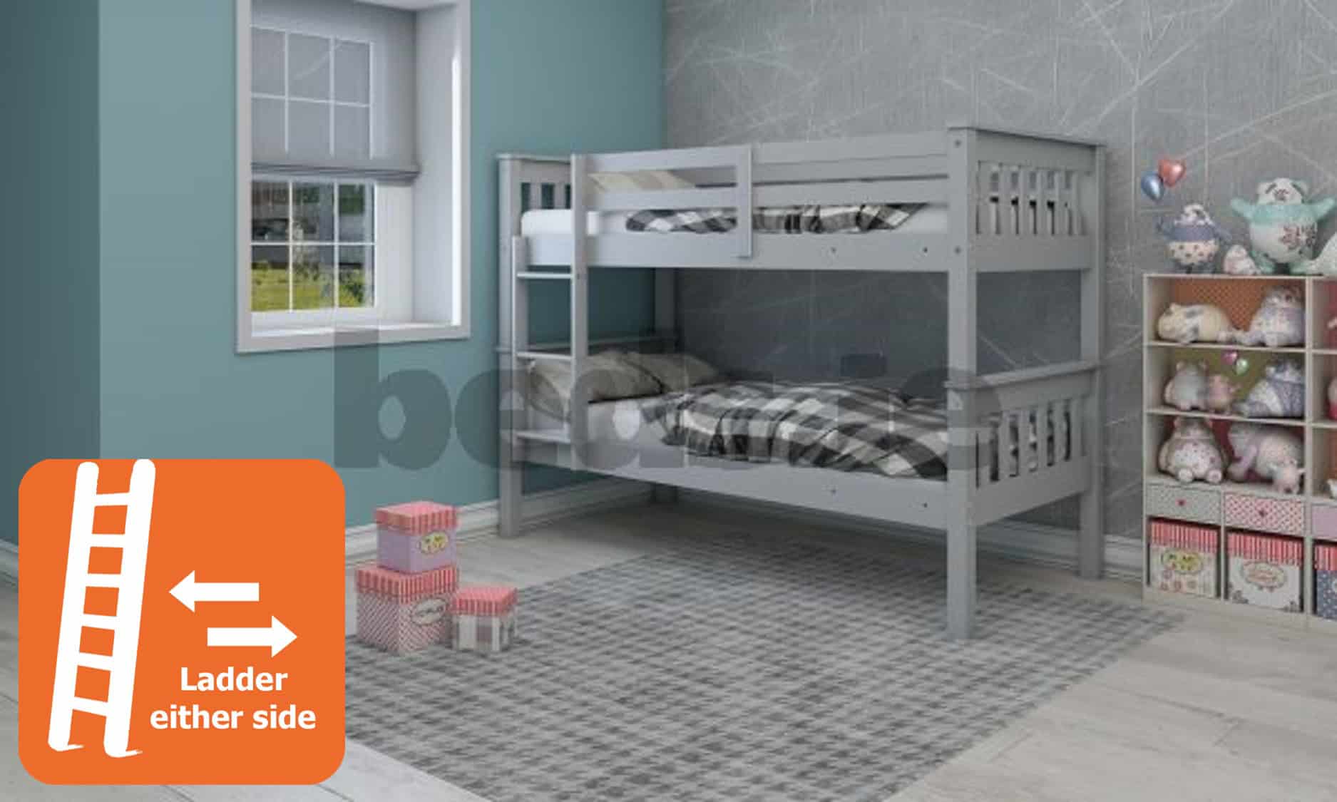 Athens Twin Bunk Bed - Grey | Buy Online | Beds.ie