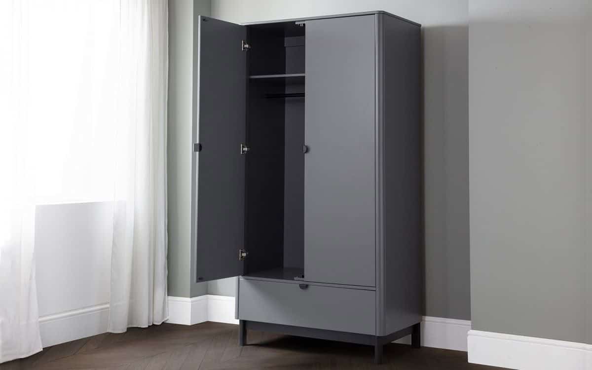 Bennett 2 Door 1 Drawer Wardrobe - Grey | Buy Online | Beds.ie